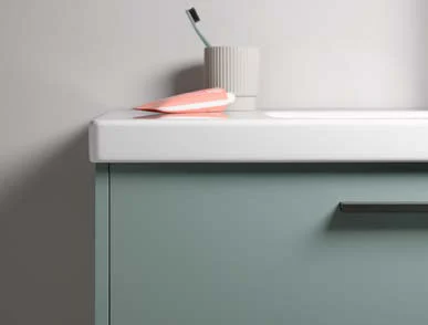 Green vanity unit detail