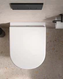 Compact toilet front view