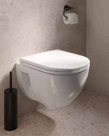Compact toilet seen from above