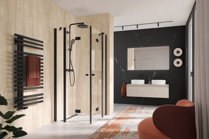 Walk-in shower enclosure scene