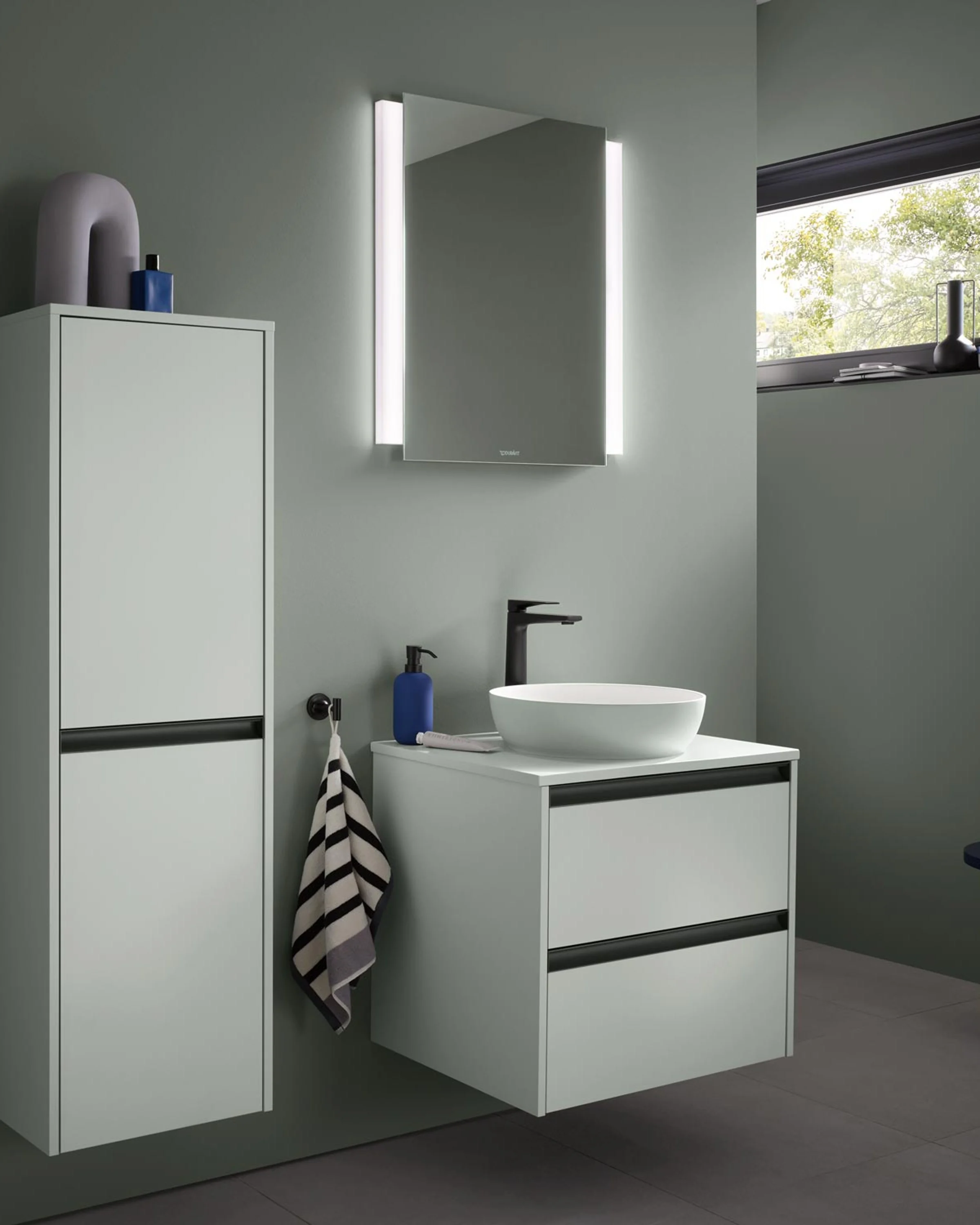 Sivida bathroom with sage green furniture